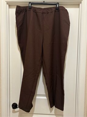 Plus Size Wide Leg Bend Over Pants Chocolate 30WP